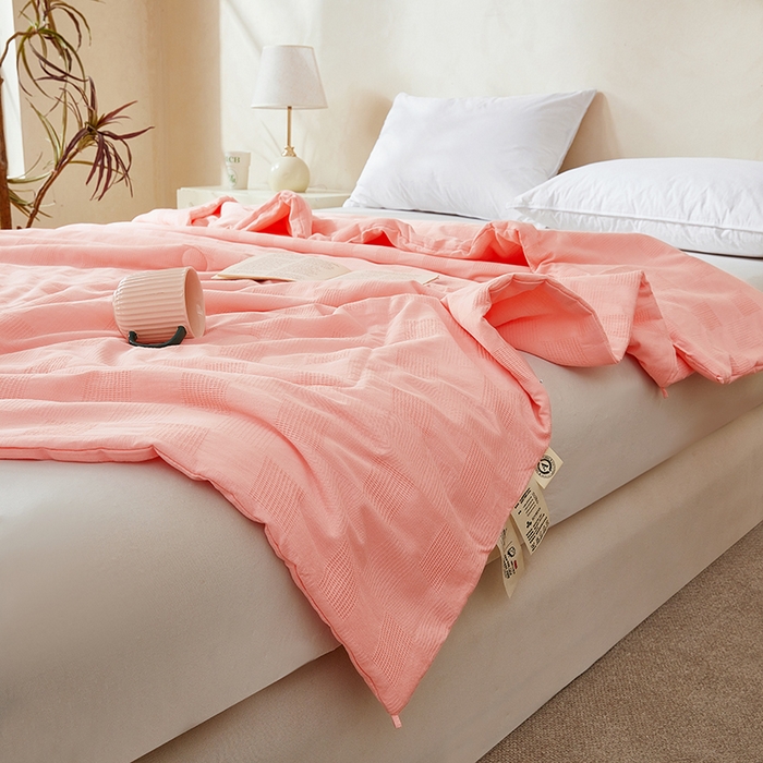 91家纺网 家纺一手货源 找家纺 锦尚坊被芯馆 2026款100%纯棉大提花夏凉被大豆空调被 全棉春秋被学生棉被-雅格 雅格-玉色