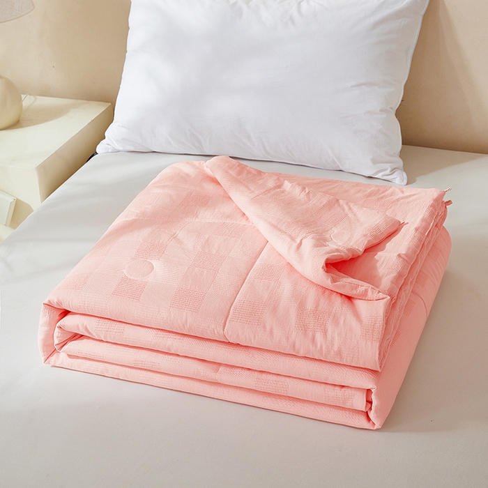 91家纺网 家纺一手货源 找家纺 锦尚坊被芯馆 2026款100%纯棉大提花夏凉被大豆空调被 全棉春秋被学生棉被-雅格 雅格-玉色