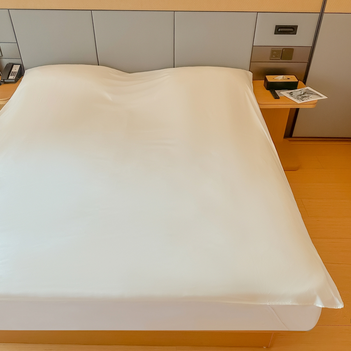 91家纺网 家纺一手货源 找家纺 柒星睡袋 2026新款分体式隔脏套件纯色系列 分体式 米白