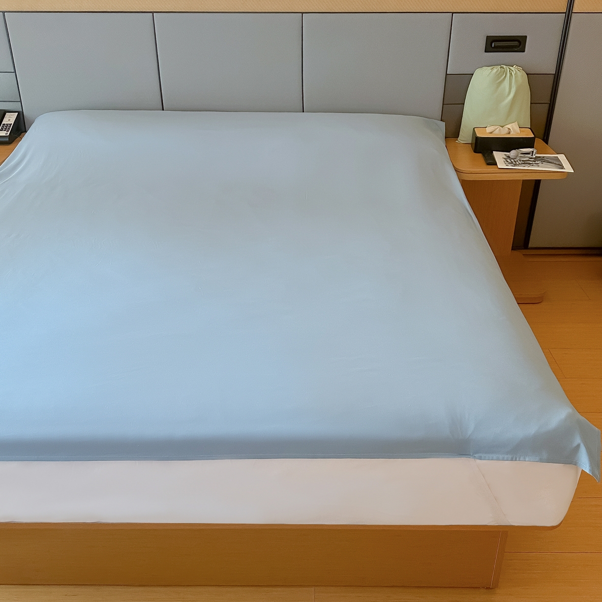 91家纺网 家纺一手货源 找家纺 柒星睡袋 2026新款分体式隔脏套件纯色系列 分体式 灰蓝