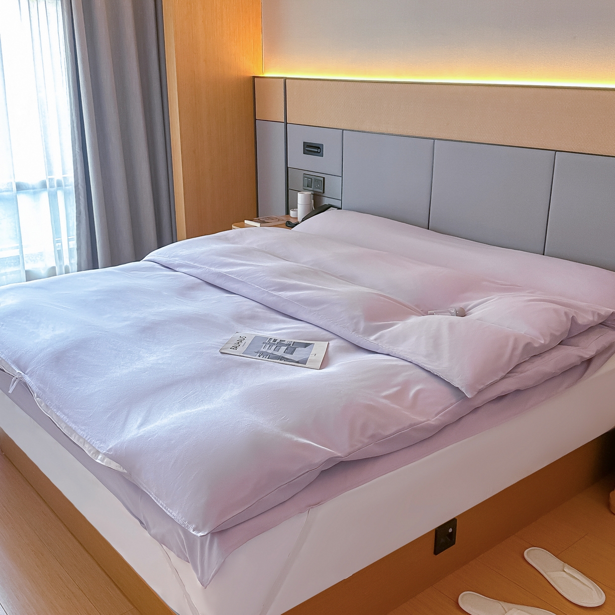 91家纺网 家纺一手货源 找家纺 柒星睡袋 2026新款分体式隔脏套件纯色系列 分体式 星黛紫