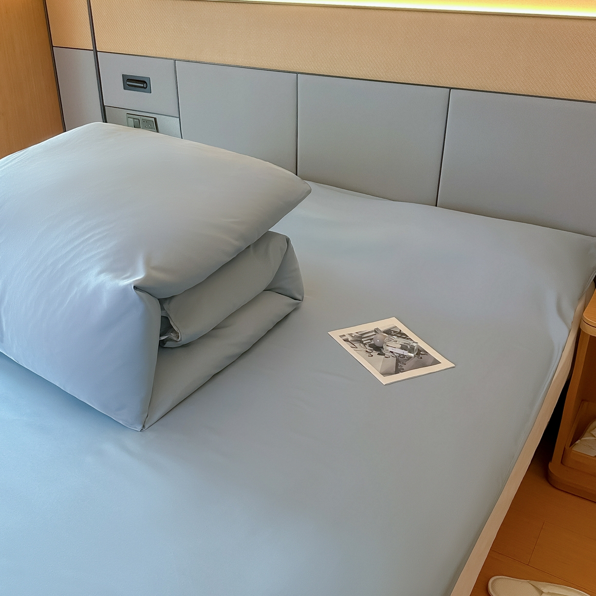 91家纺网 家纺一手货源 找家纺 柒星睡袋 2026新款分体式隔脏套件纯色系列 分体式 灰蓝