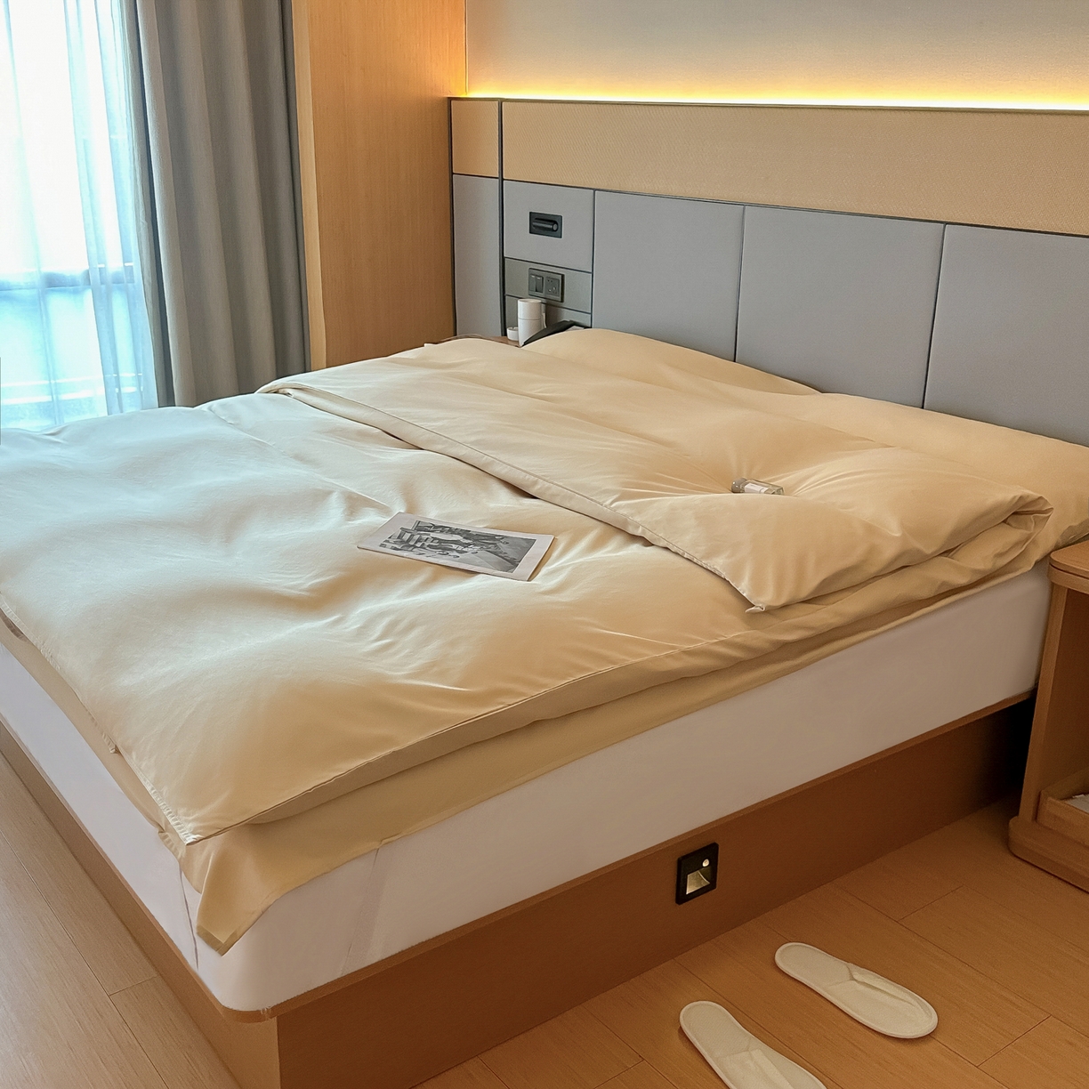 91家纺网 家纺一手货源 找家纺 柒星睡袋 2026新款分体式隔脏套件纯色系列 分体式 驼黄