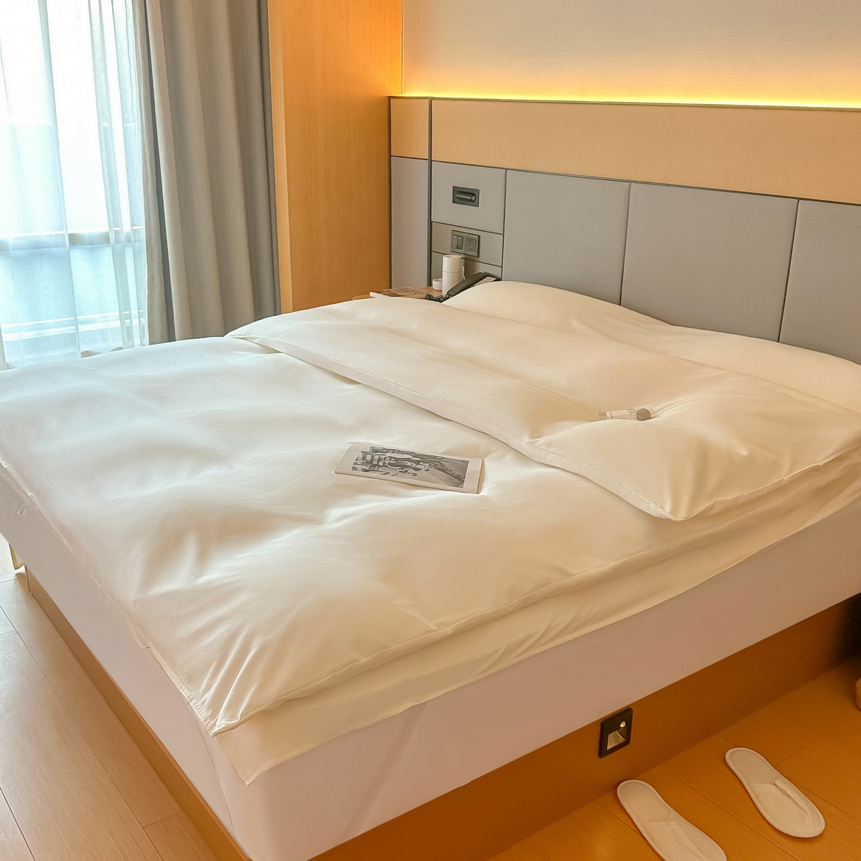 91家纺网 家纺一手货源 找家纺 柒星睡袋 2026新款分体式隔脏套件纯色系列 分体式 米白