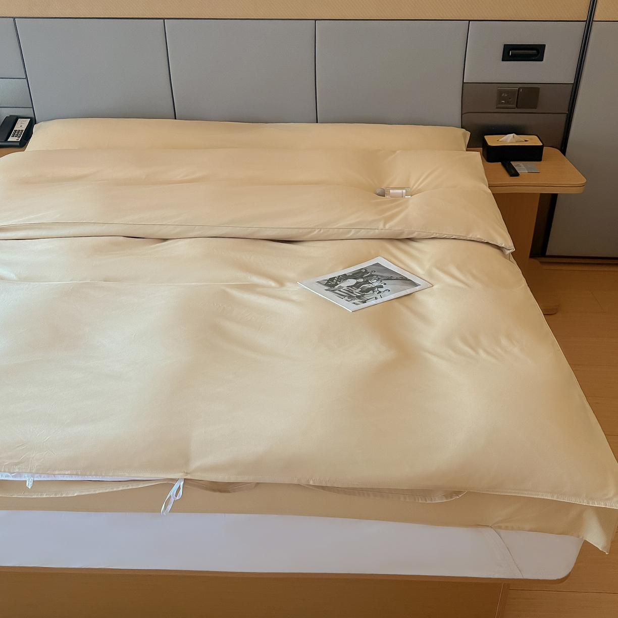 91家纺网 家纺一手货源 找家纺 柒星睡袋 2026新款分体式隔脏套件纯色系列 分体式 驼黄