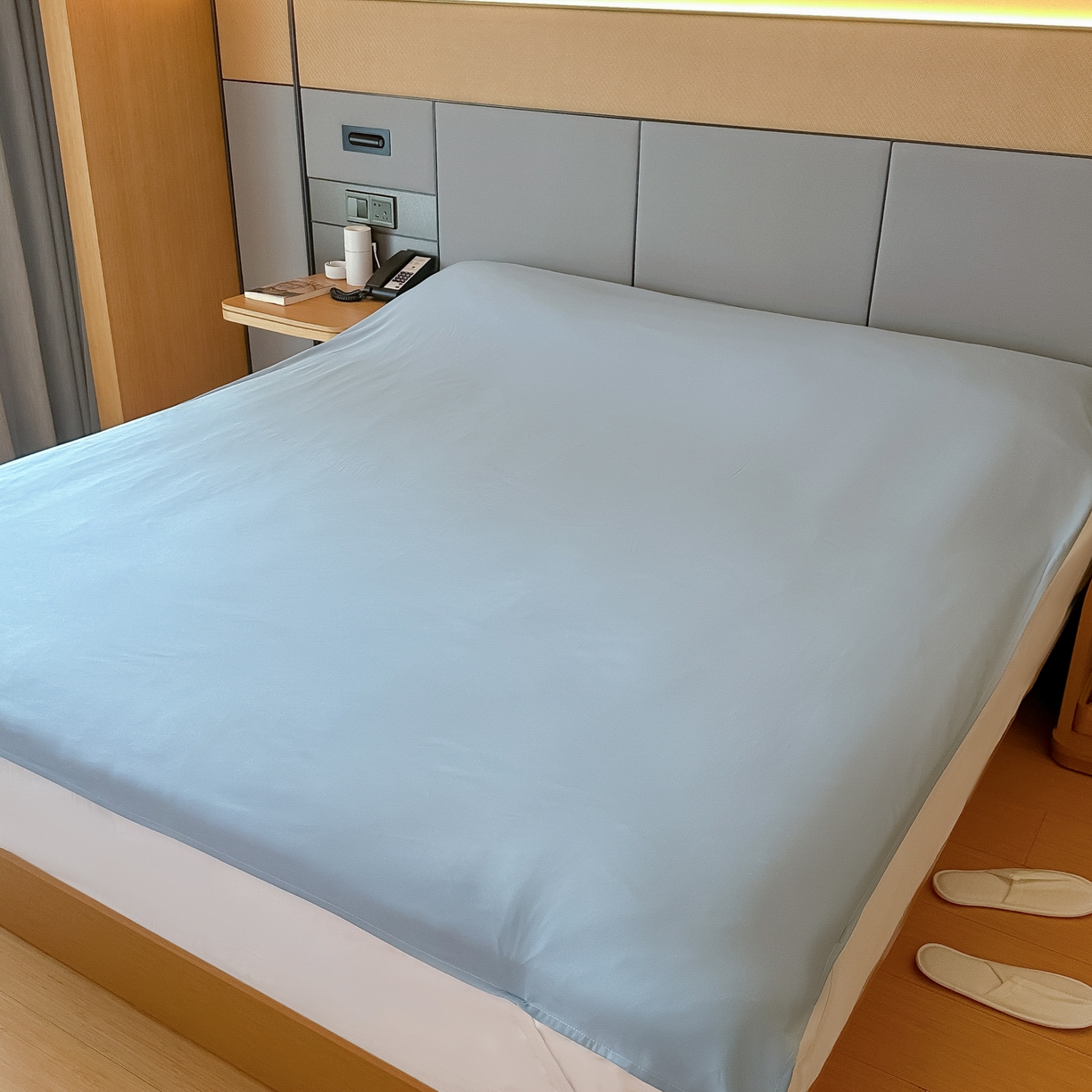 91家纺网 家纺一手货源 找家纺 柒星睡袋 2026新款分体式隔脏套件纯色系列 分体式 灰蓝