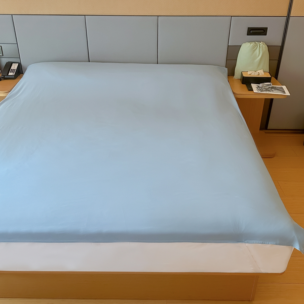 91家纺网 家纺一手货源 找家纺 柒星睡袋 2026新款分体式隔脏套件纯色系列 分体式 灰蓝