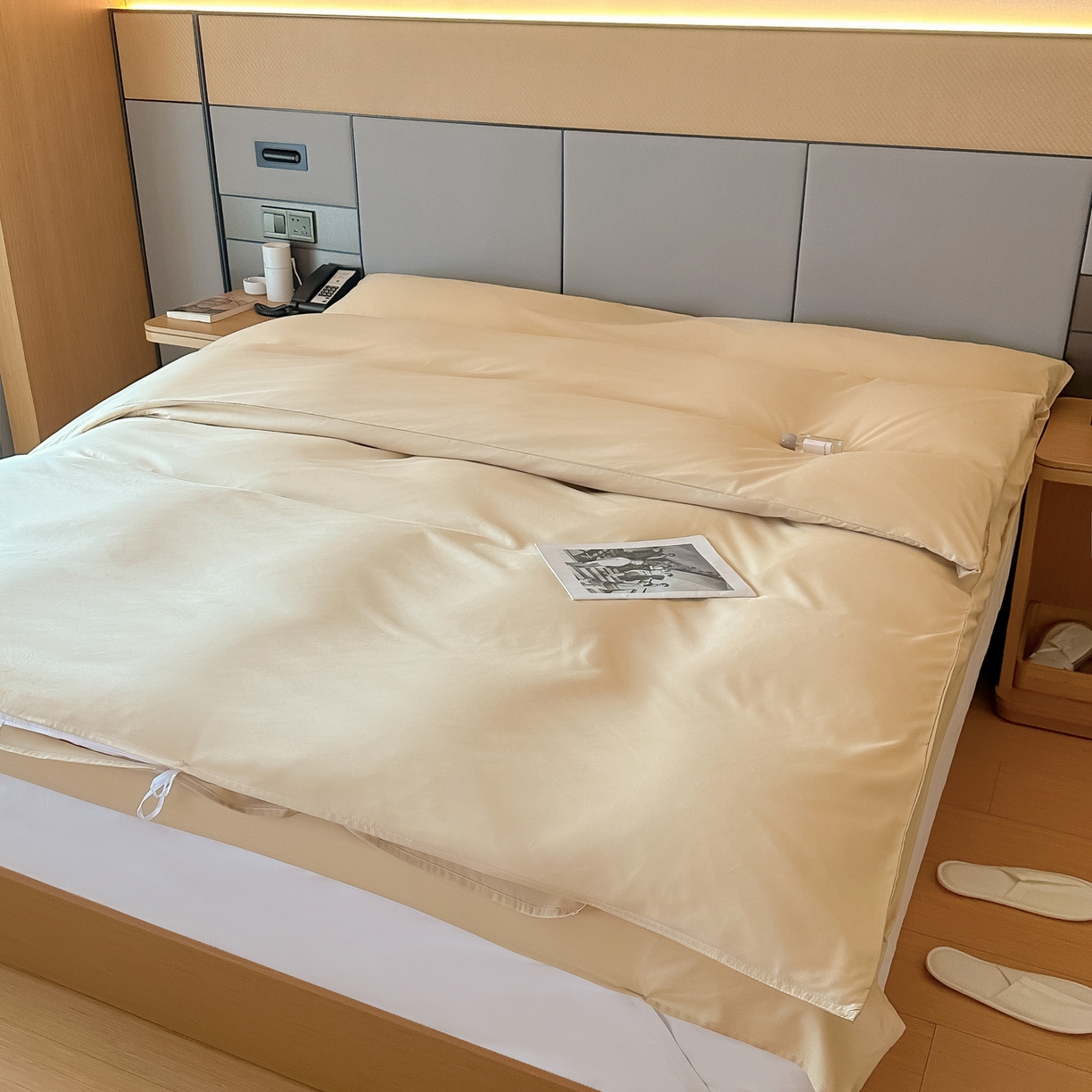 91家纺网 家纺一手货源 找家纺 柒星睡袋 2026新款分体式隔脏套件纯色系列 分体式 驼黄