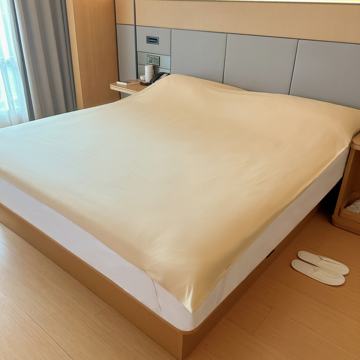 91家纺网 家纺一手货源 找家纺 柒星睡袋 2026新款分体式隔脏套件纯色系列 分体式 驼黄