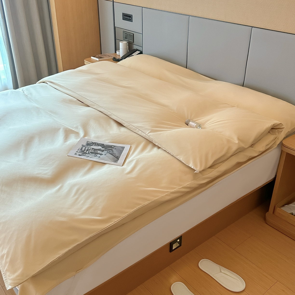 91家纺网 家纺一手货源 找家纺 柒星睡袋 2026新款分体式隔脏套件纯色系列 分体式 驼黄