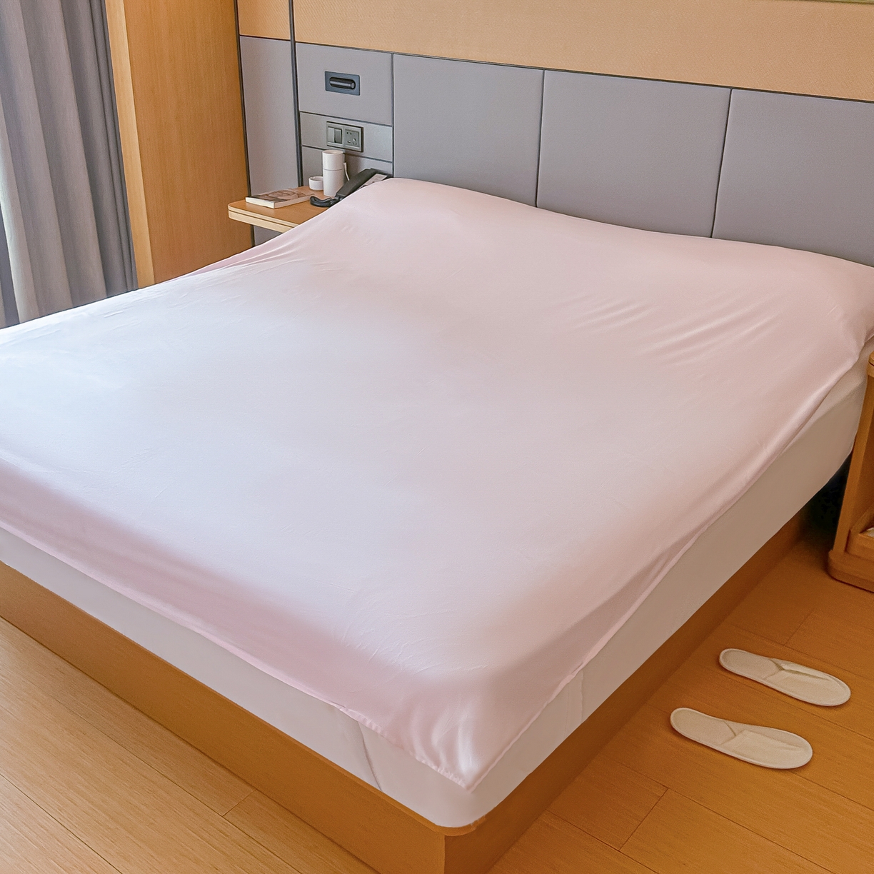 91家纺网 家纺一手货源 找家纺 柒星睡袋 2026新款分体式隔脏套件纯色系列 分体式 浅粉