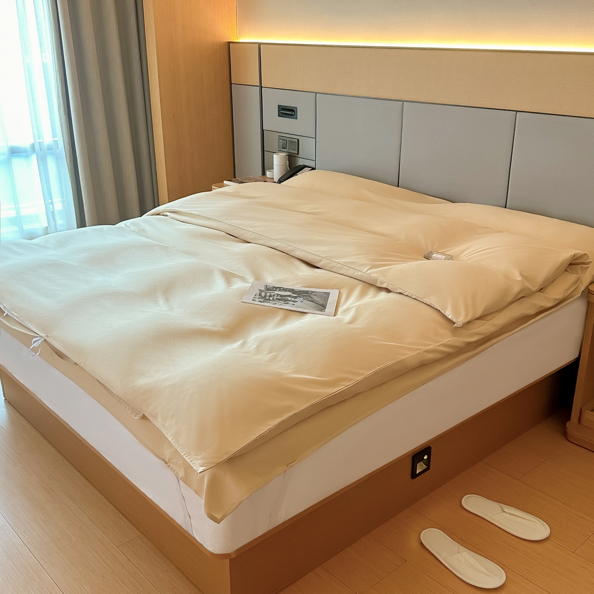 91家纺网 家纺一手货源 找家纺 柒星睡袋 2026新款分体式隔脏套件纯色系列 分体式 驼黄