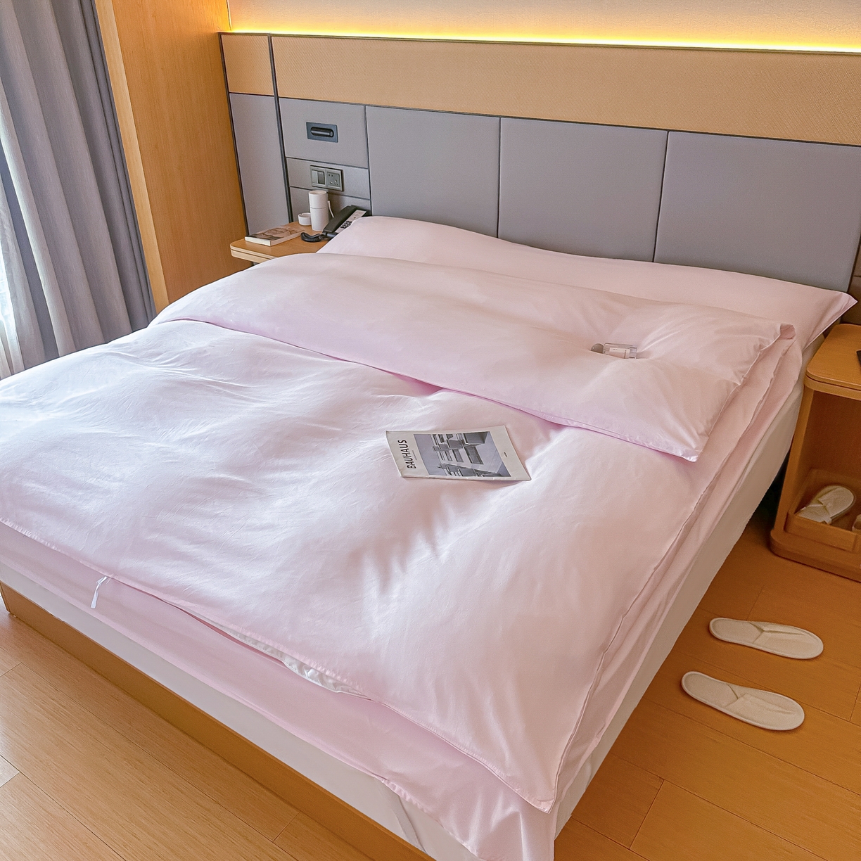 柒星睡袋 2026新款分体式隔脏套件纯色系列 分体式 浅粉