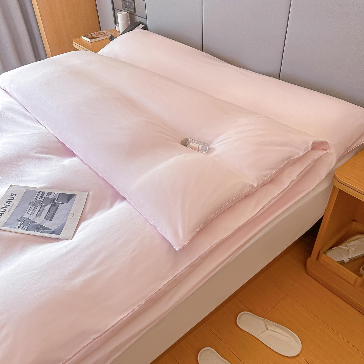 91家纺网 家纺一手货源 找家纺 柒星睡袋 2026新款分体式隔脏套件纯色系列 分体式 浅粉