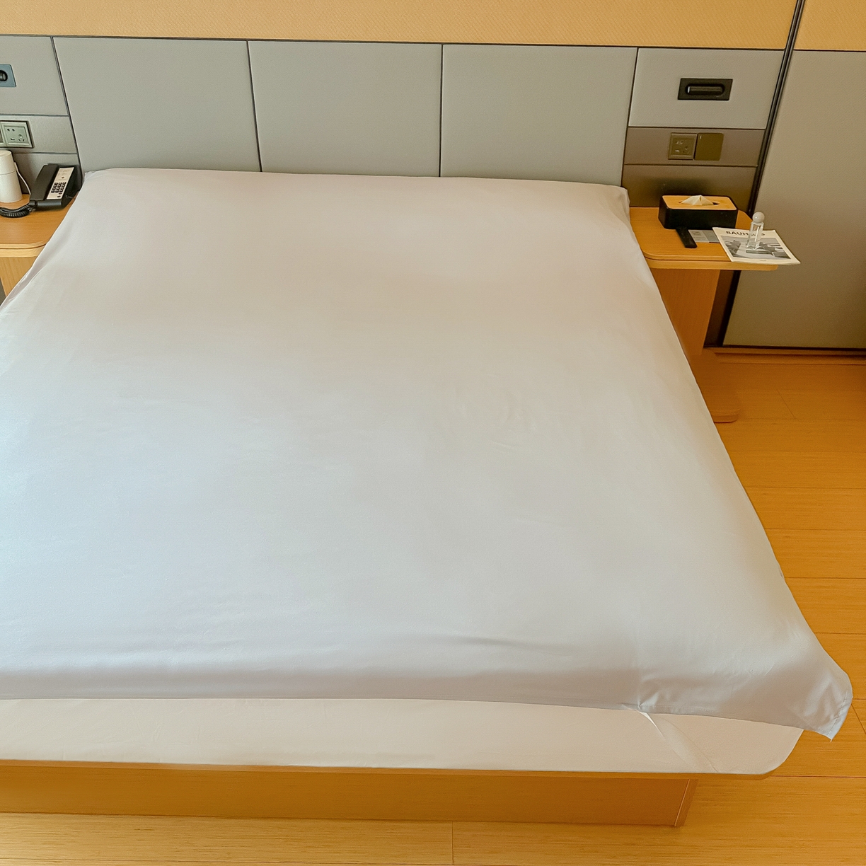 91家纺网 家纺一手货源 找家纺 柒星睡袋 2026新款分体式隔脏套件纯色系列 分体式 浅灰