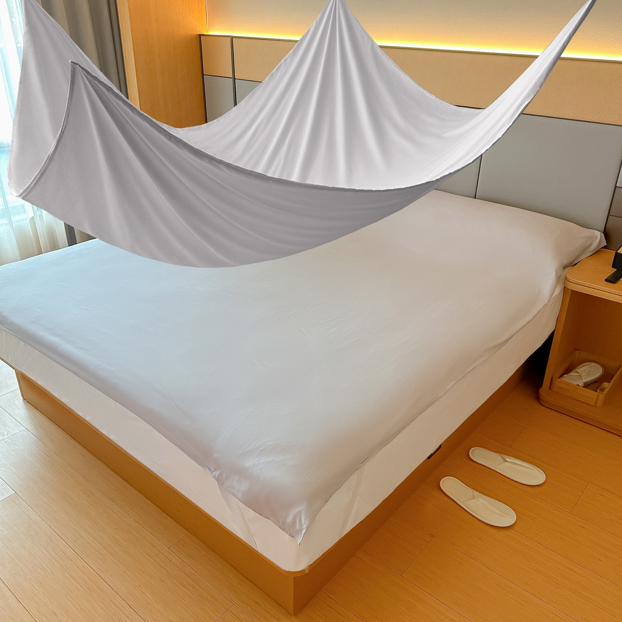 91家纺网 家纺一手货源 找家纺 柒星睡袋 2026新款分体式隔脏套件纯色系列 分体式 浅灰