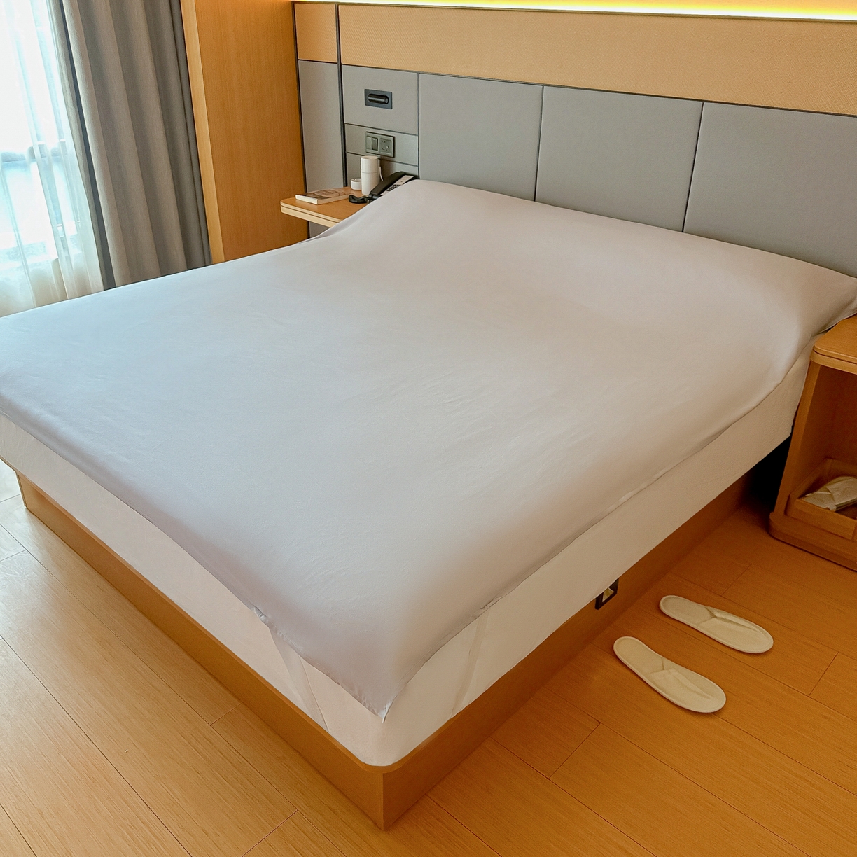 91家纺网 家纺一手货源 找家纺 柒星睡袋 2026新款分体式隔脏套件纯色系列 分体式 浅灰