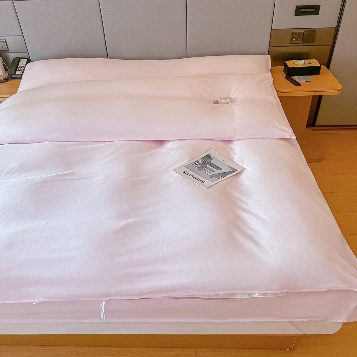 91家纺网 家纺一手货源 找家纺 柒星睡袋 2026新款分体式隔脏套件纯色系列 分体式 浅粉