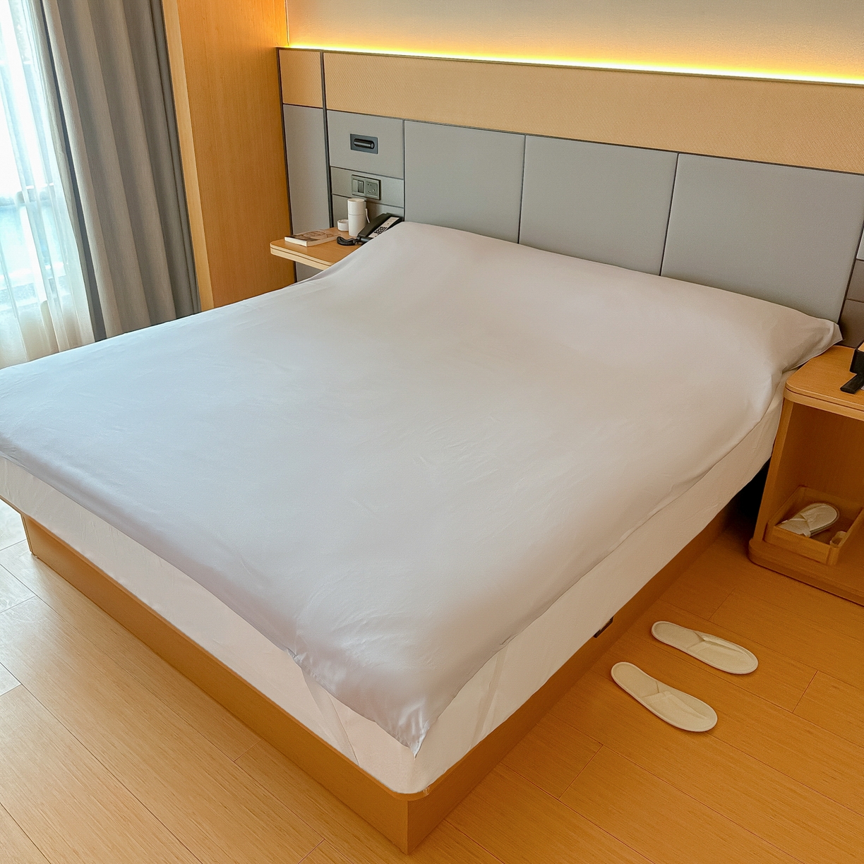 91家纺网 家纺一手货源 找家纺 柒星睡袋 2026新款分体式隔脏套件纯色系列 分体式 浅灰