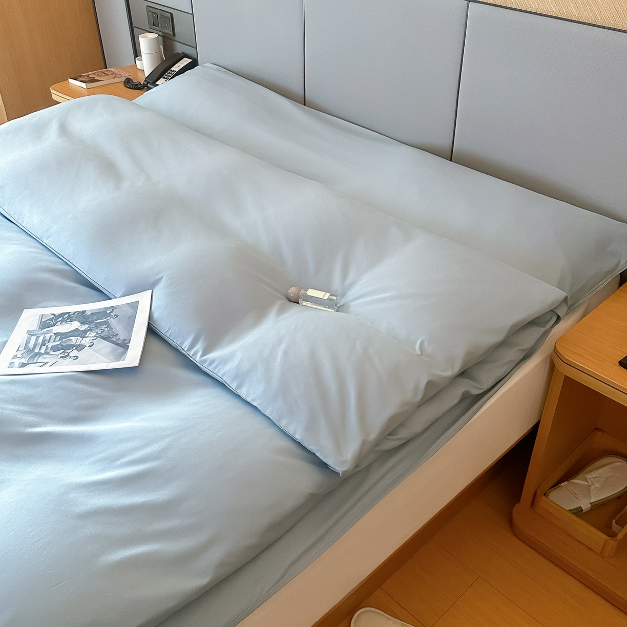 91家纺网 家纺一手货源 找家纺 柒星睡袋 2026新款分体式隔脏套件纯色系列 分体式 灰蓝