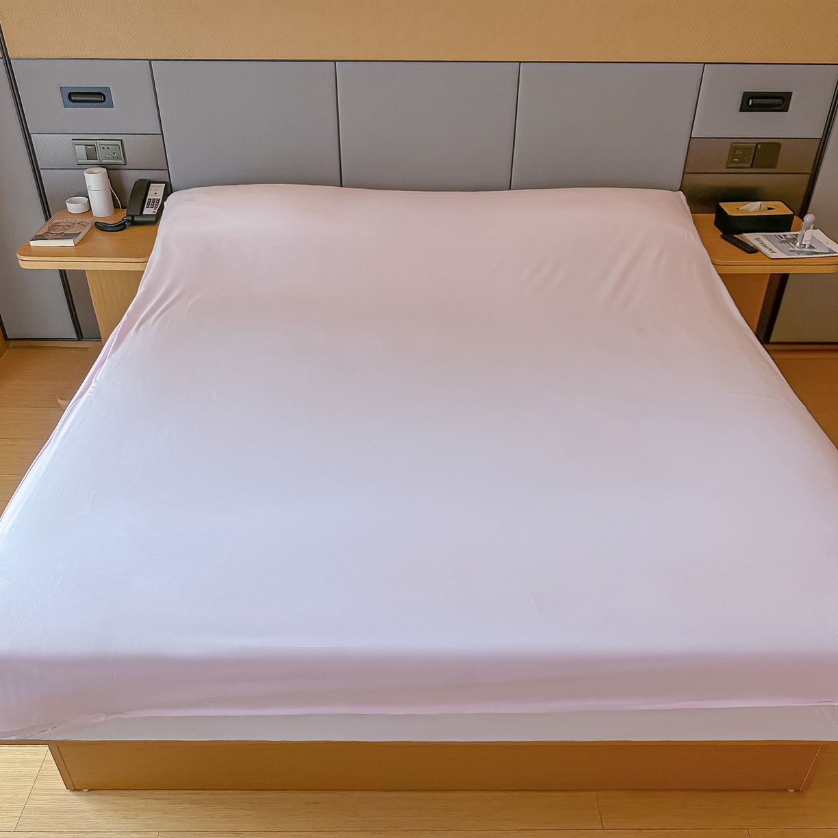 91家纺网 家纺一手货源 找家纺 柒星睡袋 2026新款分体式隔脏套件纯色系列 分体式 浅粉