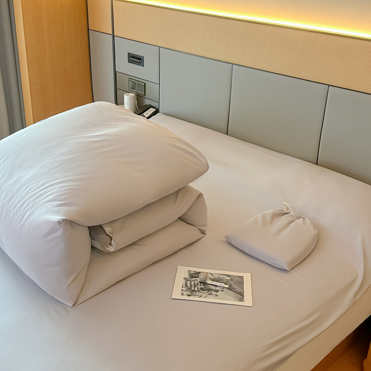 91家纺网 家纺一手货源 找家纺 柒星睡袋 2026新款分体式隔脏套件纯色系列 分体式 浅灰