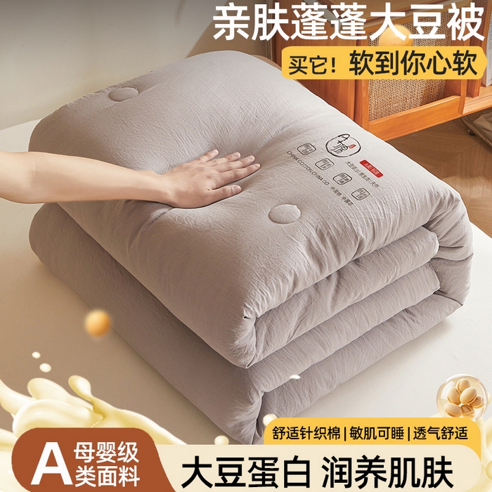 91家纺网 家纺一手货源 找家纺 （总）锦尚坊被芯馆 2026年新款双层纱大豆被柔软针织棉夏被冬被春秋被子空调被芯