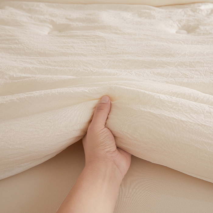 91家纺网 家纺一手货源 找家纺 锦尚坊被芯馆 2026年新款双层纱大豆被柔软针织棉夏被冬被春秋被子空调被芯 白色