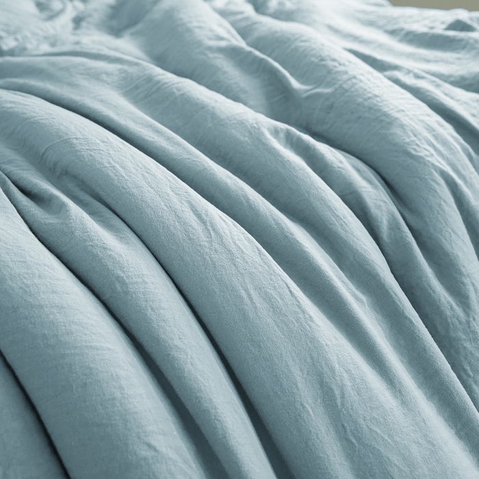 91家纺网 家纺一手货源 找家纺 锦尚坊被芯馆 2026年新款双层纱大豆被柔软针织棉夏被冬被春秋被子空调被芯 蓝灰色