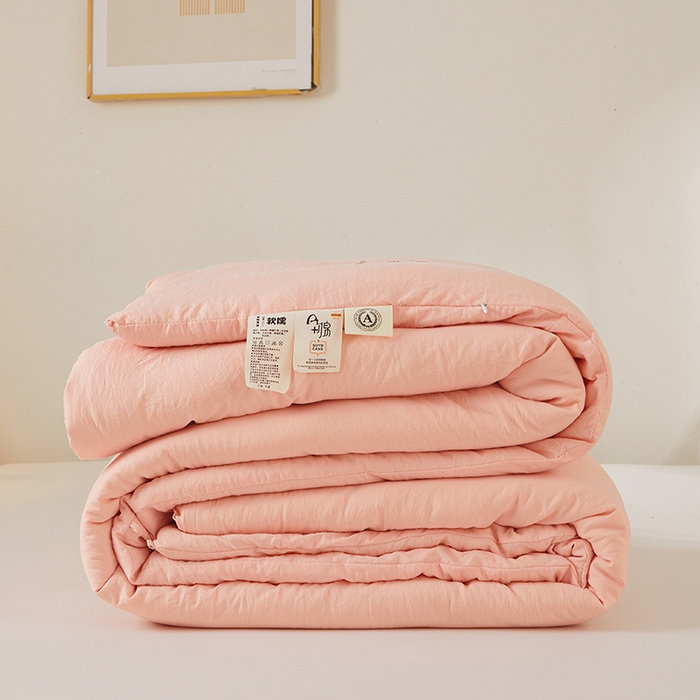 91家纺网 家纺一手货源 找家纺 锦尚坊被芯馆 2026年新款双层纱大豆被柔软针织棉夏被冬被春秋被子空调被芯 玉色