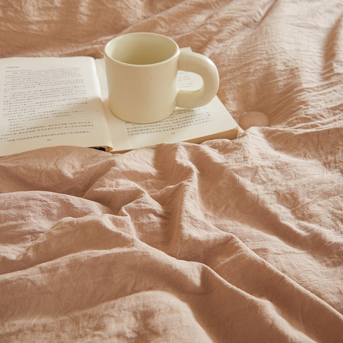 91家纺网 家纺一手货源 找家纺 锦尚坊被芯馆 2026年新款双层纱大豆被柔软针织棉夏被冬被春秋被子空调被芯 卡其色