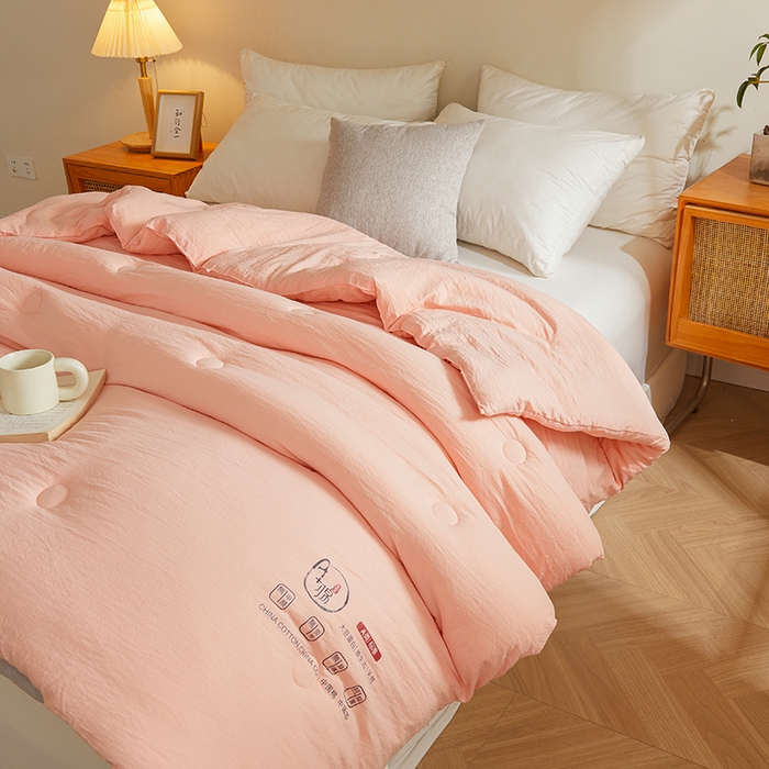 91家纺网 家纺一手货源 找家纺 锦尚坊被芯馆 2026年新款双层纱大豆被柔软针织棉夏被冬被春秋被子空调被芯 玉色