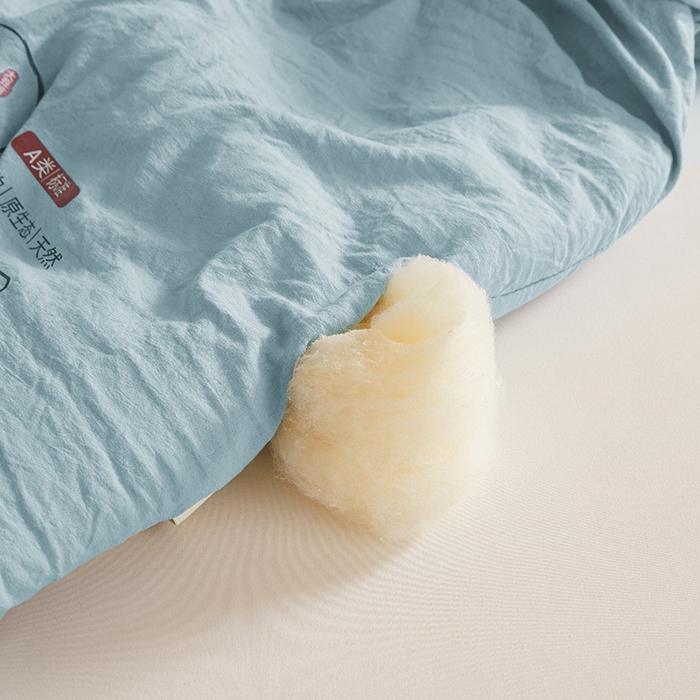 91家纺网 家纺一手货源 找家纺 锦尚坊被芯馆 2026年新款双层纱大豆被柔软针织棉夏被冬被春秋被子空调被芯 蓝灰色