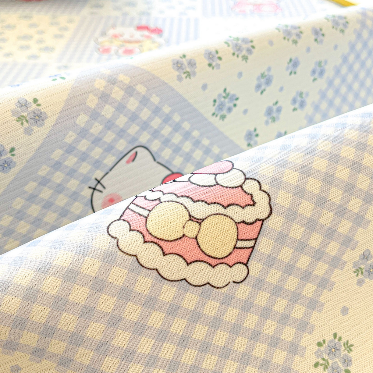 91家纺网 家纺一手货源 找家纺 川悦生活 2026新款雪纺冰丝床裙凉席三件套 床裙小猫庄园