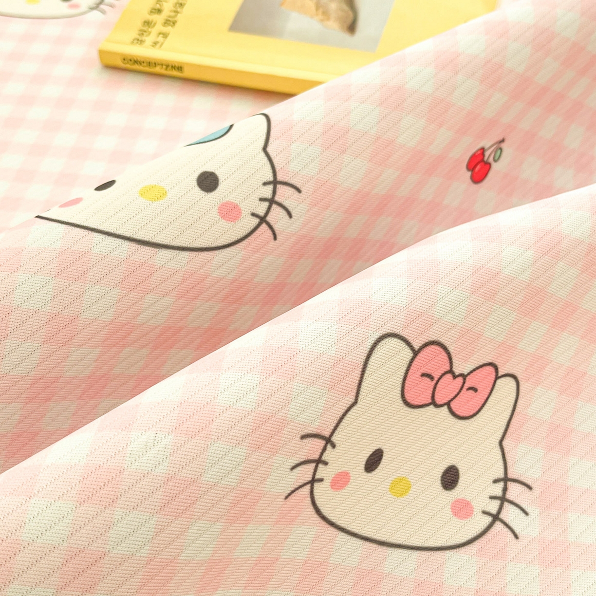 91家纺网 家纺一手货源 找家纺 川悦生活 2026新款雪纺冰丝床裙凉席三件套 床裙樱桃小奶喵