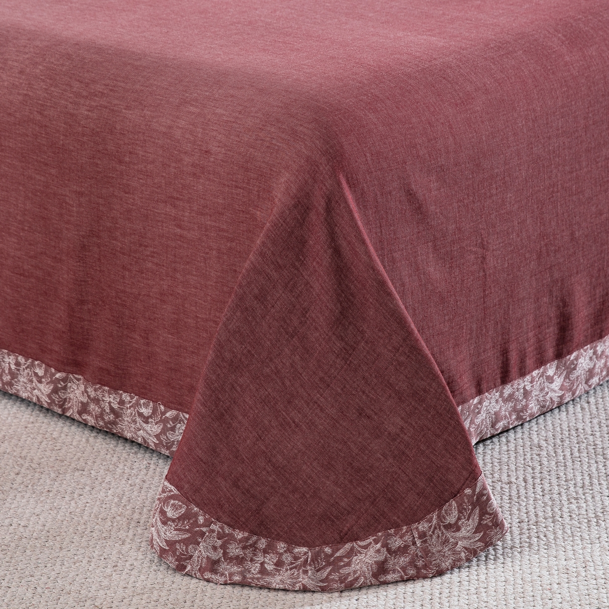 91家纺网 家纺一手货源 找家纺 （总）双层纱家居 2026新款全棉色织提花纽扣款四件套