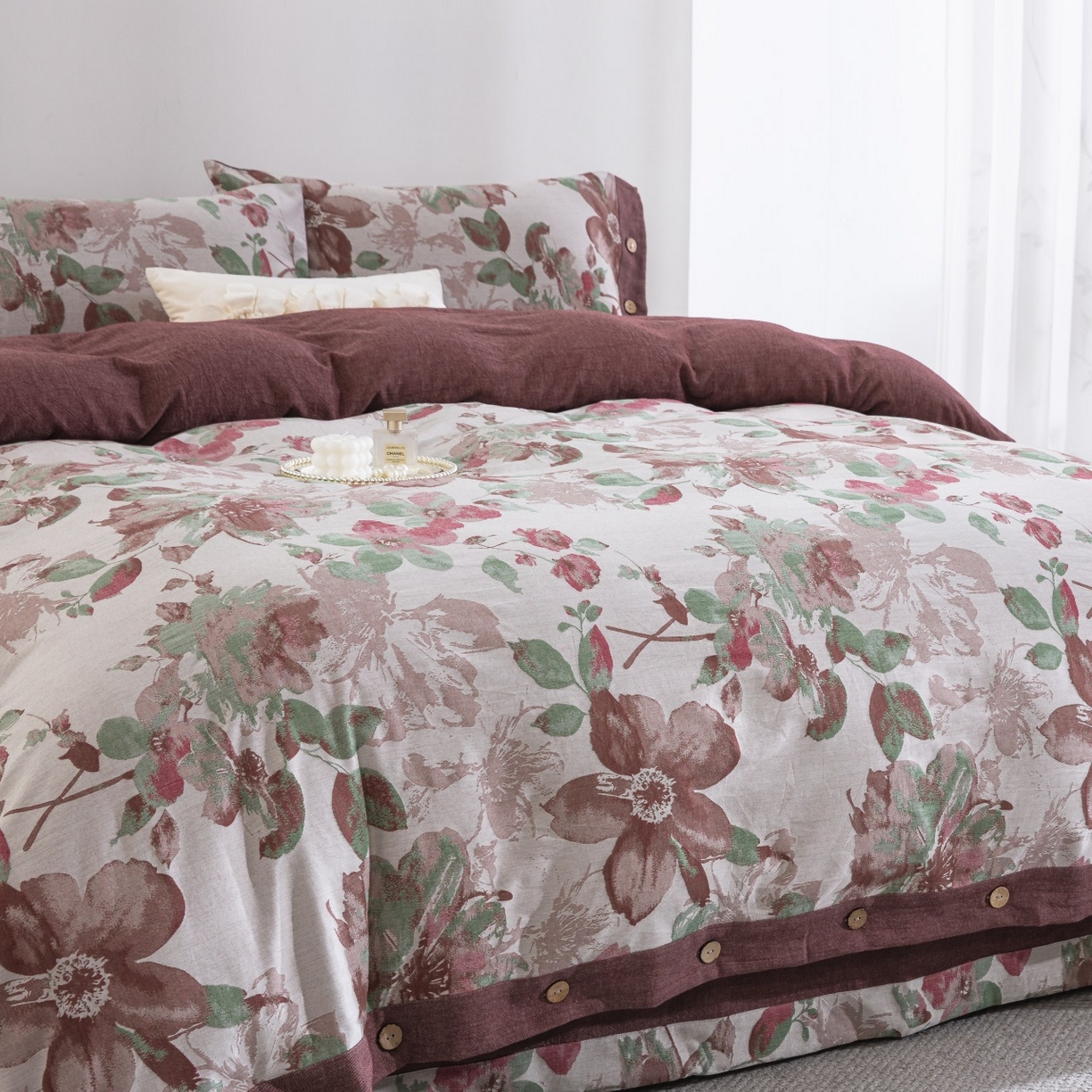 91家纺网 家纺一手货源 找家纺 （总）双层纱家居 2026新款全棉色织提花双层纱