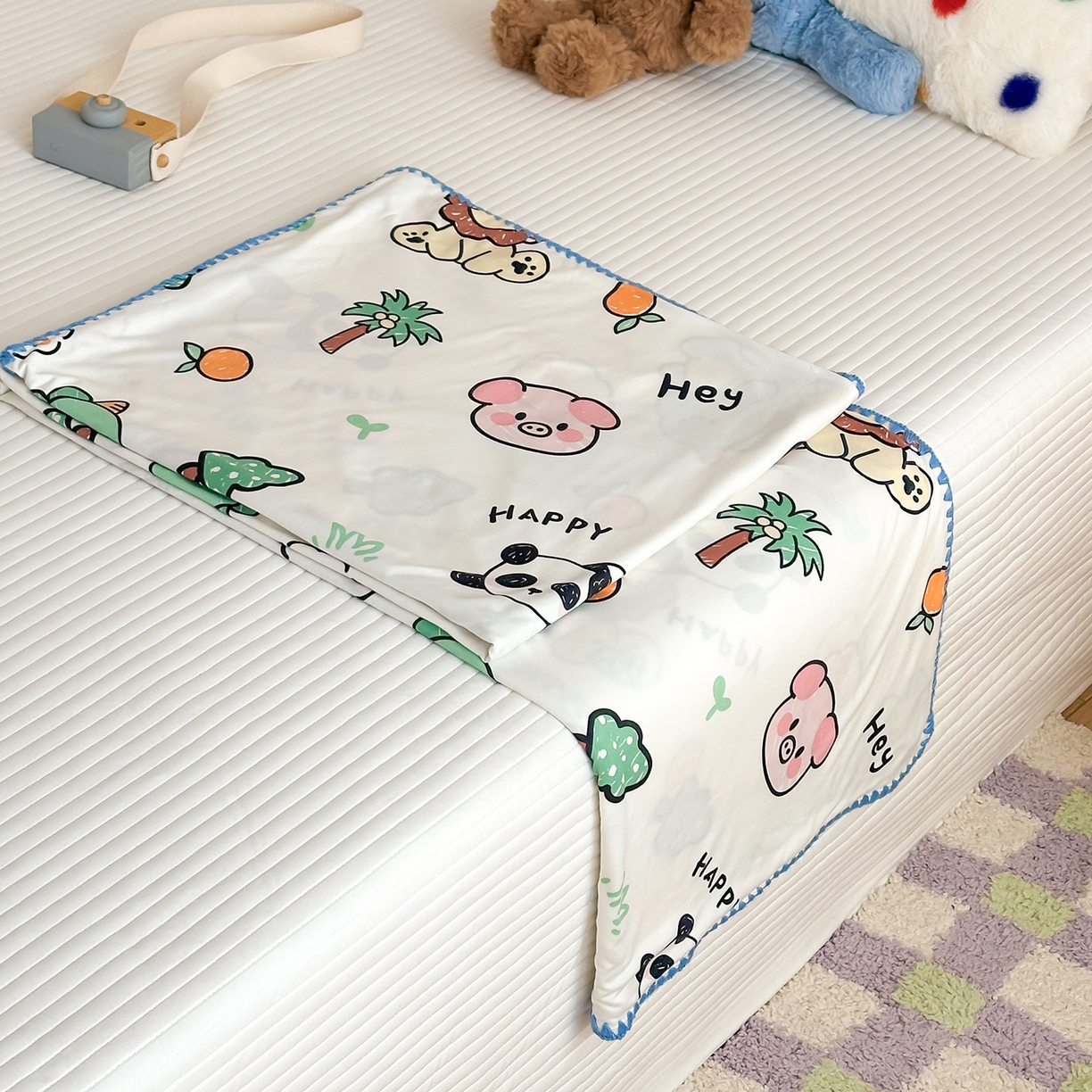 91家纺网 家纺一手货源 找家纺 （总）嗨生活 2026新款贝壳边婴儿裸睡级凉感针织毯幼儿园夏被儿童夏被毯子盖毯午睡毯旅行毯夏凉