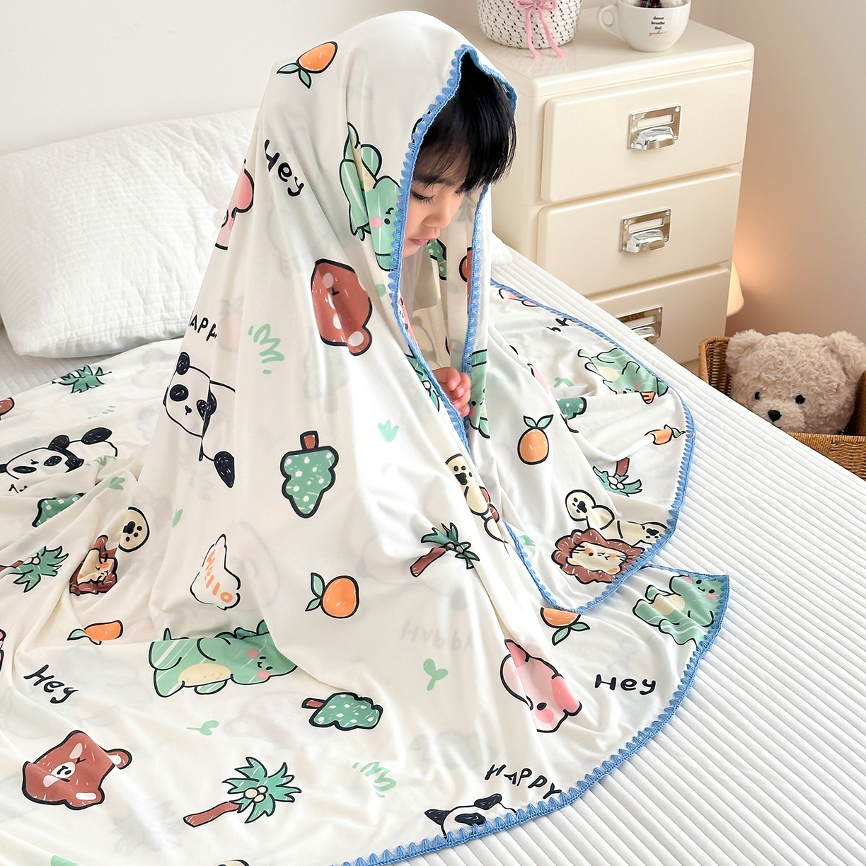 91家纺网 家纺一手货源 找家纺 （总）嗨生活 2026新款贝壳边婴儿裸睡级凉感针织毯幼儿园夏被儿童夏被毯子盖毯午睡毯旅行毯夏凉