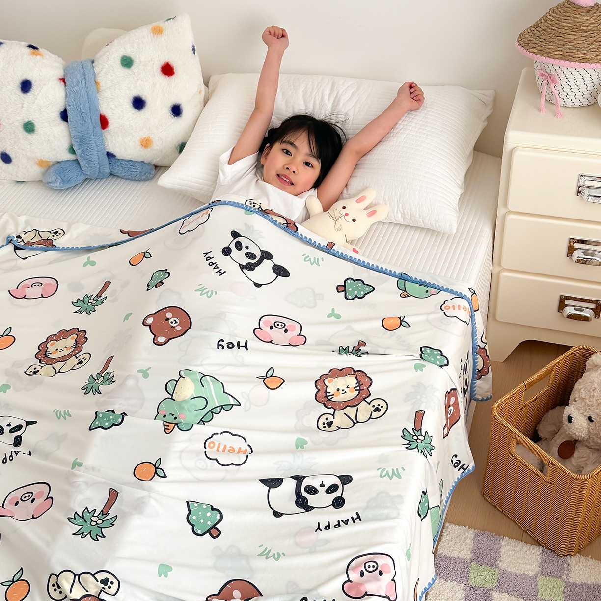 91家纺网 家纺一手货源 找家纺 （总）嗨生活 2026新款贝壳边婴儿裸睡级凉感针织毯幼儿园夏被儿童夏被毯子盖毯午睡毯旅行毯夏凉