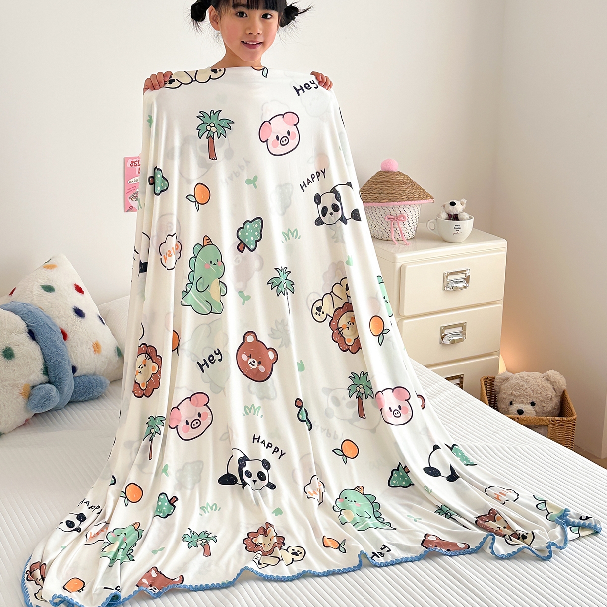 91家纺网 家纺一手货源 找家纺 （总）嗨生活 2026新款贝壳边婴儿裸睡级凉感针织毯幼儿园夏被儿童夏被毯子盖毯午睡毯旅行毯夏凉