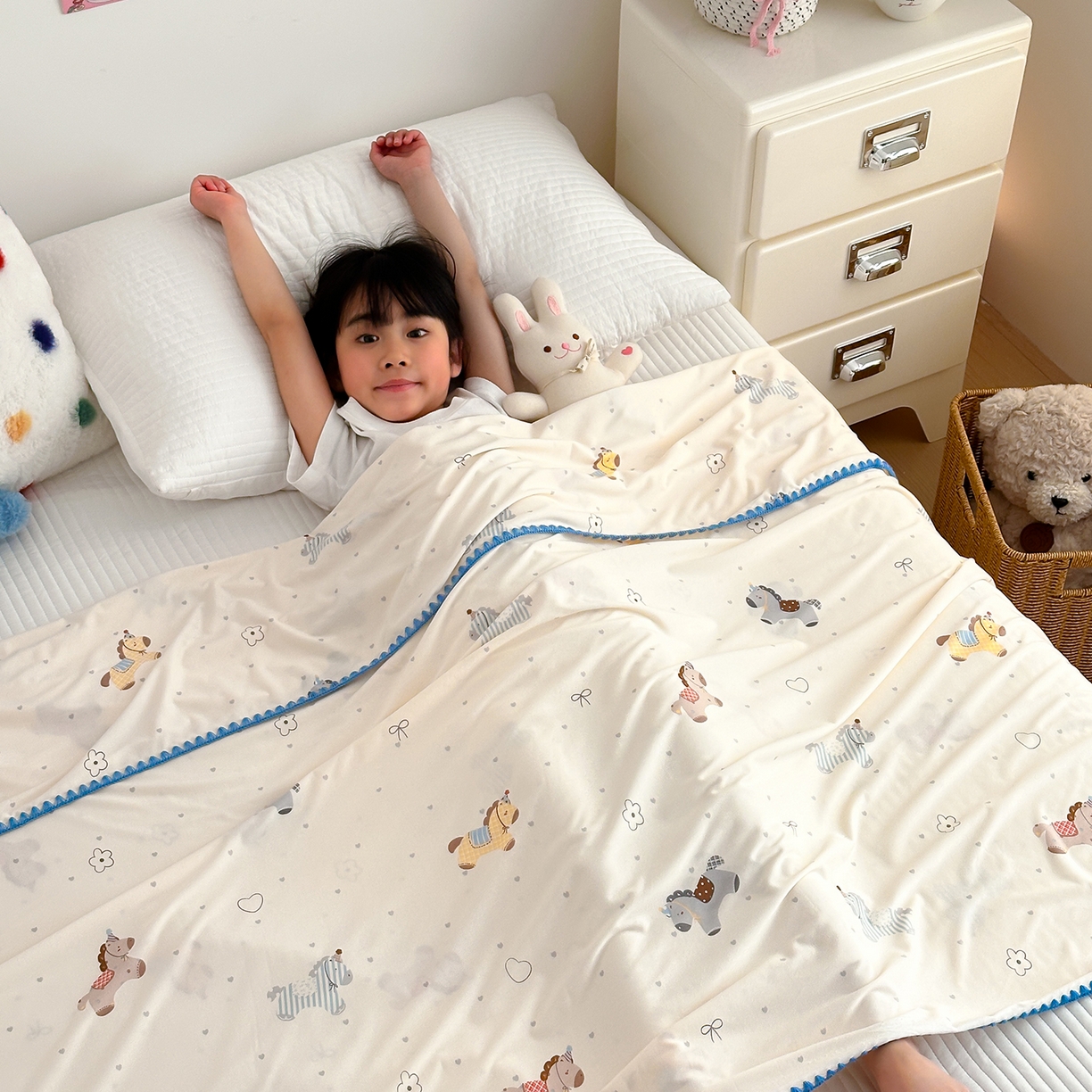 91家纺网 家纺一手货源 找家纺 （总）嗨生活 2026新款贝壳边婴儿裸睡级凉感针织毯幼儿园夏被儿童夏被毯子盖毯午睡毯旅行毯夏凉