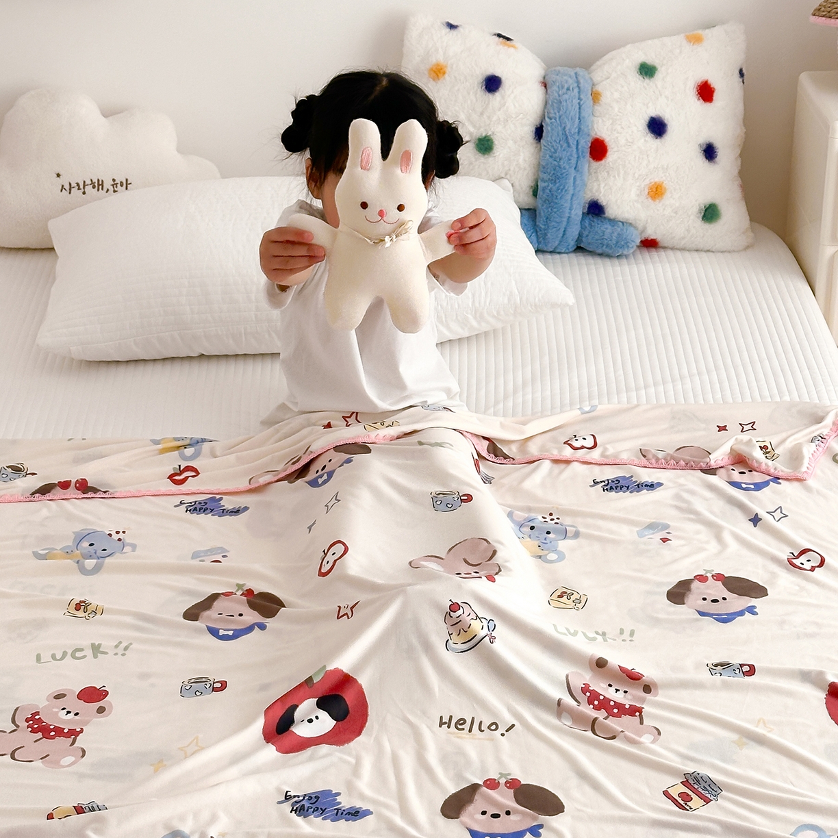 91家纺网 家纺一手货源 找家纺 嗨生活 2026新款贝壳边婴儿裸睡级凉感针织毯幼儿园夏被儿童夏被毯子盖毯午睡毯旅行毯夏凉 果果派对