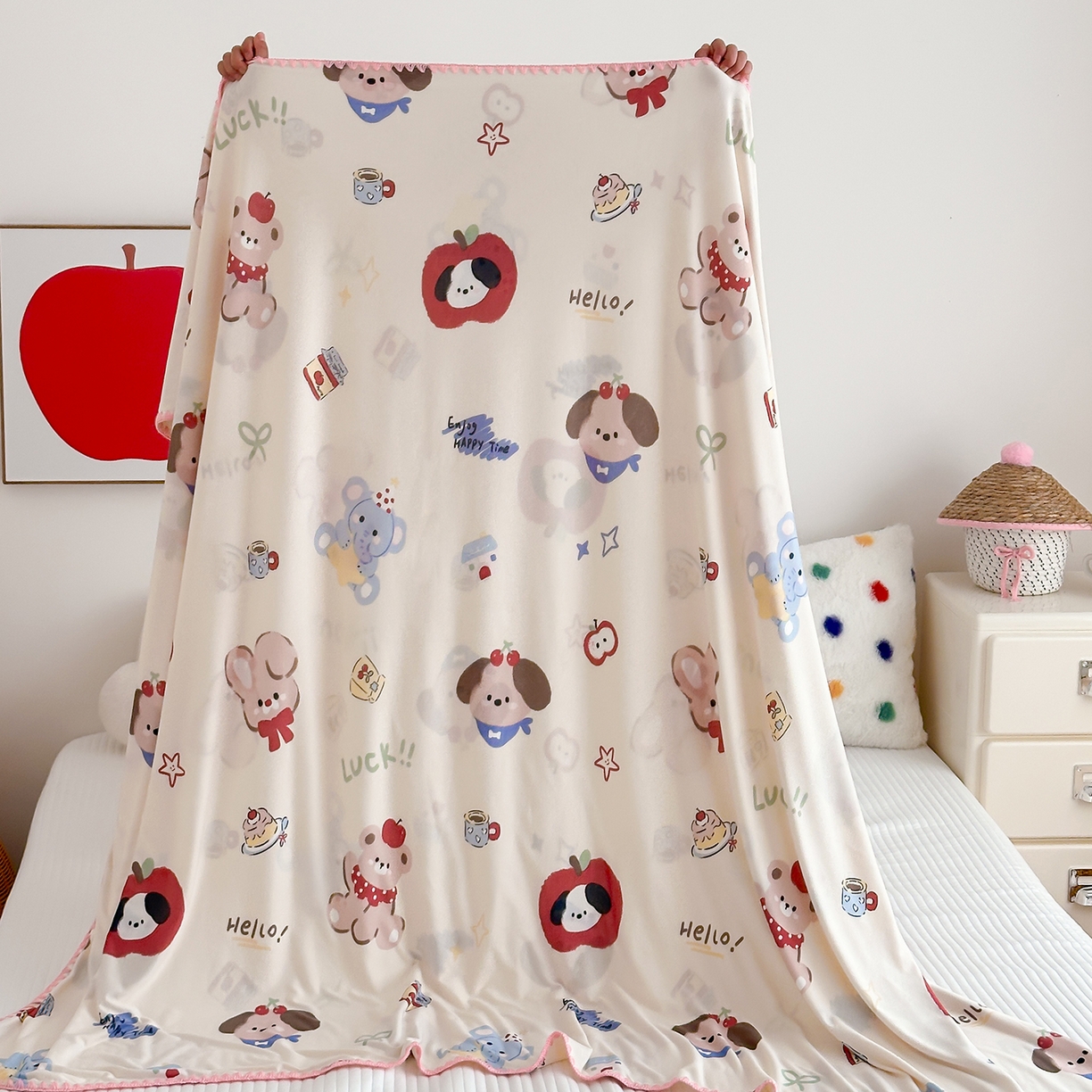 91家纺网 家纺一手货源 找家纺 嗨生活 2026新款贝壳边婴儿裸睡级凉感针织毯幼儿园夏被儿童夏被毯子盖毯午睡毯旅行毯夏凉 果果派对