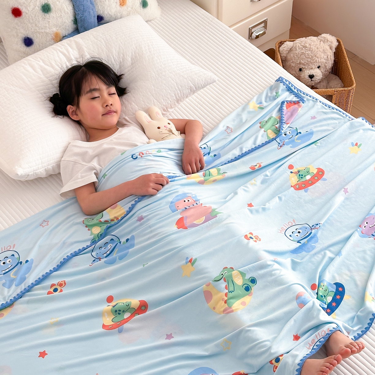 91家纺网 家纺一手货源 找家纺 （总）嗨生活 2026新款贝壳边婴儿裸睡级凉感针织毯幼儿园夏被儿童夏被毯子盖毯午睡毯旅行毯夏凉