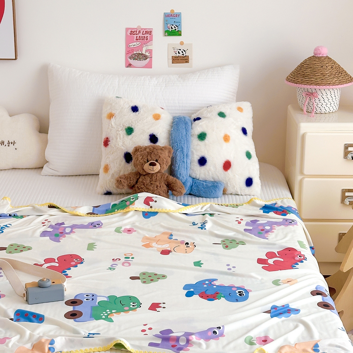 91家纺网 家纺一手货源 找家纺 嗨生活 2026新款贝壳边婴儿裸睡级凉感针织毯幼儿园夏被儿童夏被毯子盖毯午睡毯旅行毯夏凉 恐龙世界