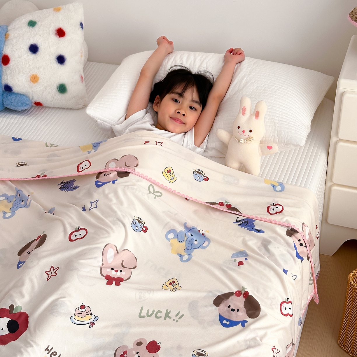 91家纺网 家纺一手货源 找家纺 嗨生活 2026新款贝壳边婴儿裸睡级凉感针织毯幼儿园夏被儿童夏被毯子盖毯午睡毯旅行毯夏凉 果果派对