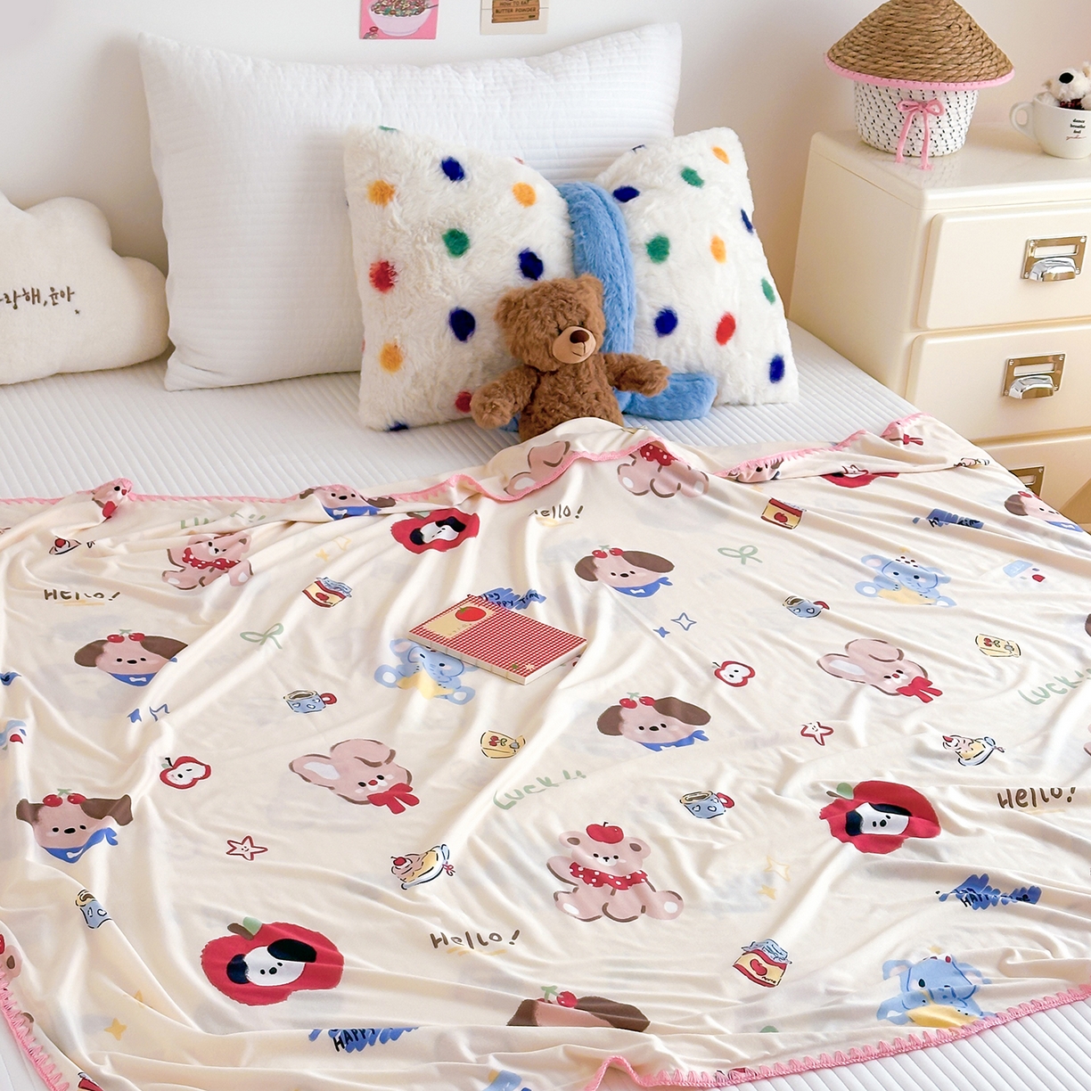 91家纺网 家纺一手货源 找家纺 嗨生活 2026新款贝壳边婴儿裸睡级凉感针织毯幼儿园夏被儿童夏被毯子盖毯午睡毯旅行毯夏凉 果果派对