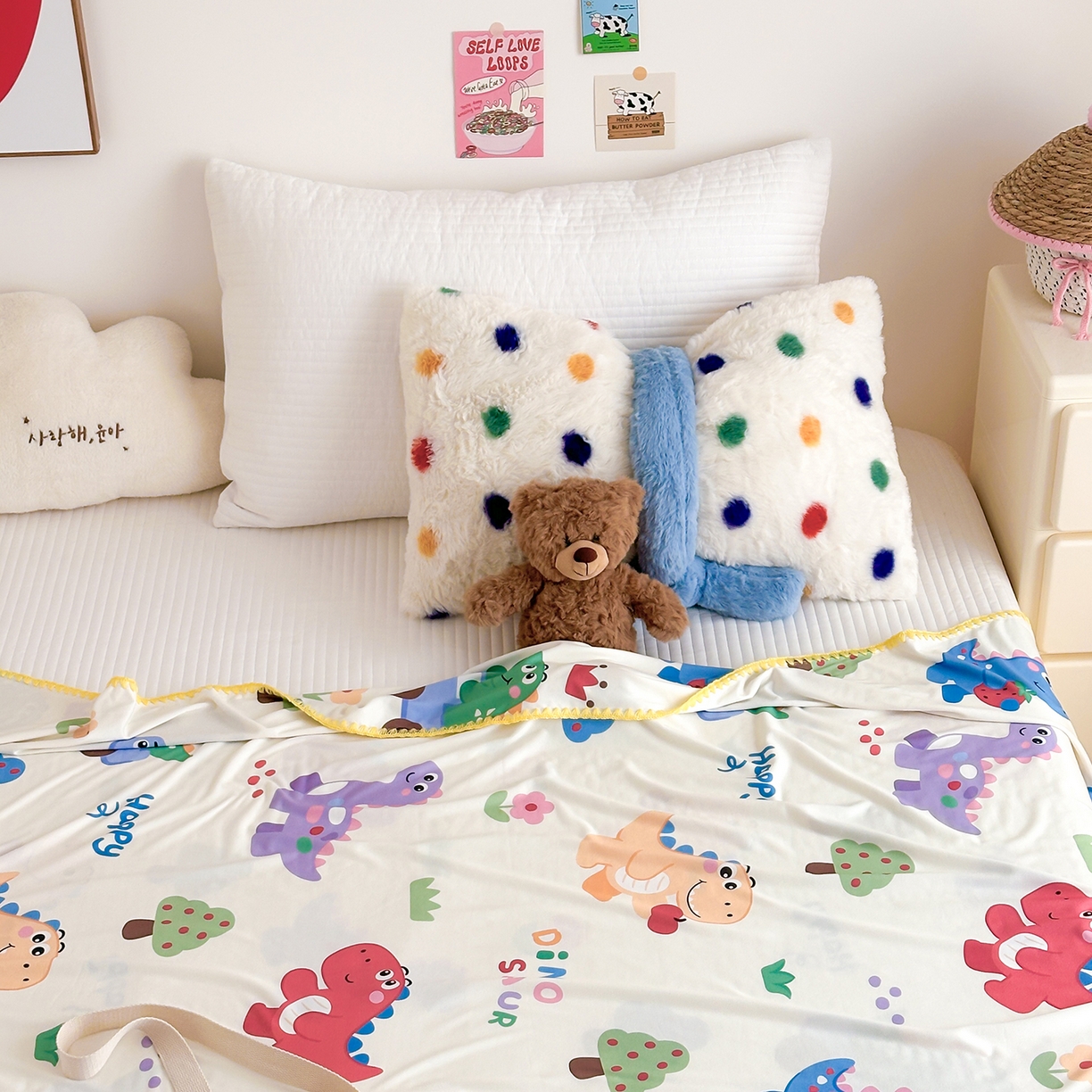 91家纺网 家纺一手货源 找家纺 嗨生活 2026新款贝壳边婴儿裸睡级凉感针织毯幼儿园夏被儿童夏被毯子盖毯午睡毯旅行毯夏凉 恐龙世界