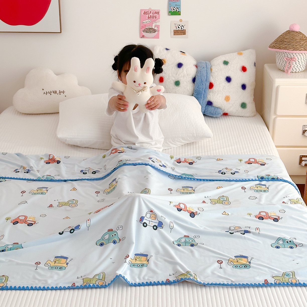 91家纺网 家纺一手货源 找家纺 嗨生活 2026新款贝壳边婴儿裸睡级凉感针织毯幼儿园夏被儿童夏被毯子盖毯午睡毯旅行毯夏凉 飞驰汽车